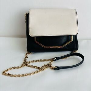 Authentic Louise et Cie Two-Tone Leather small Crossbody / Magnetic Flap closure